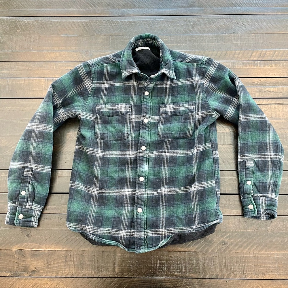 Lined Flannel Shirt Jacket -Green